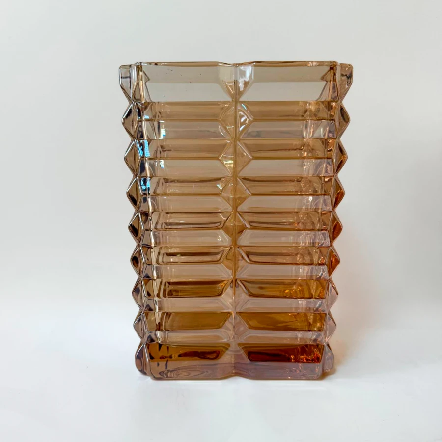 Ваза Golden Cube, 19.5 см, скляна, золотиста