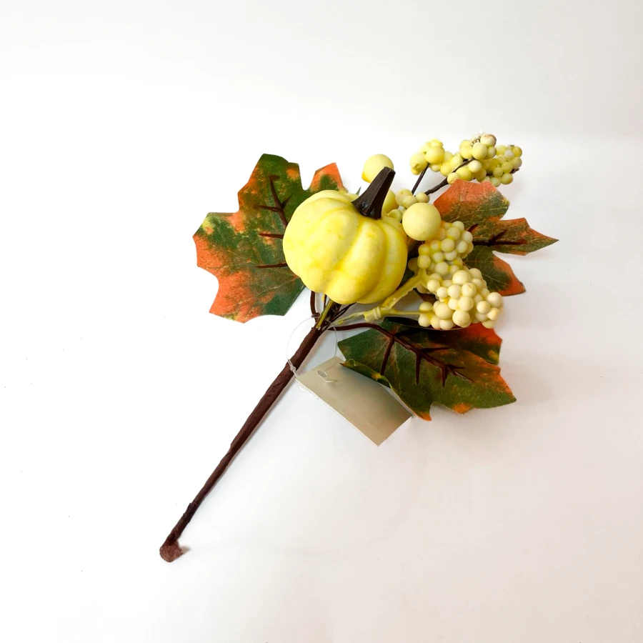 Декоративна гілка Soft Pumpkin, 20 см, кремова