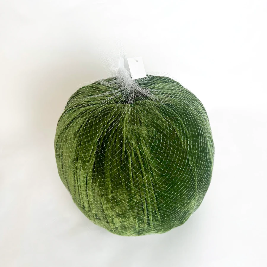 Декоративна фігурка Velvet Pumpkin, 31 см, зелена, текстиль