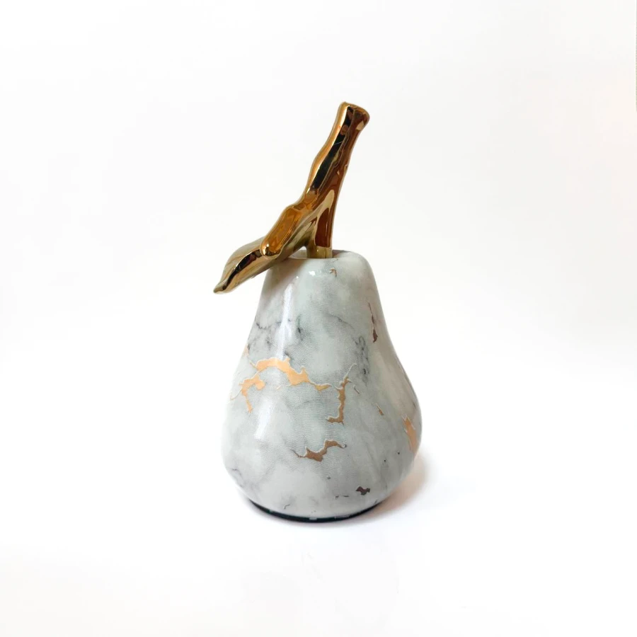 Декоративна фігурка Golden Marble Pear, 17×10×10 см