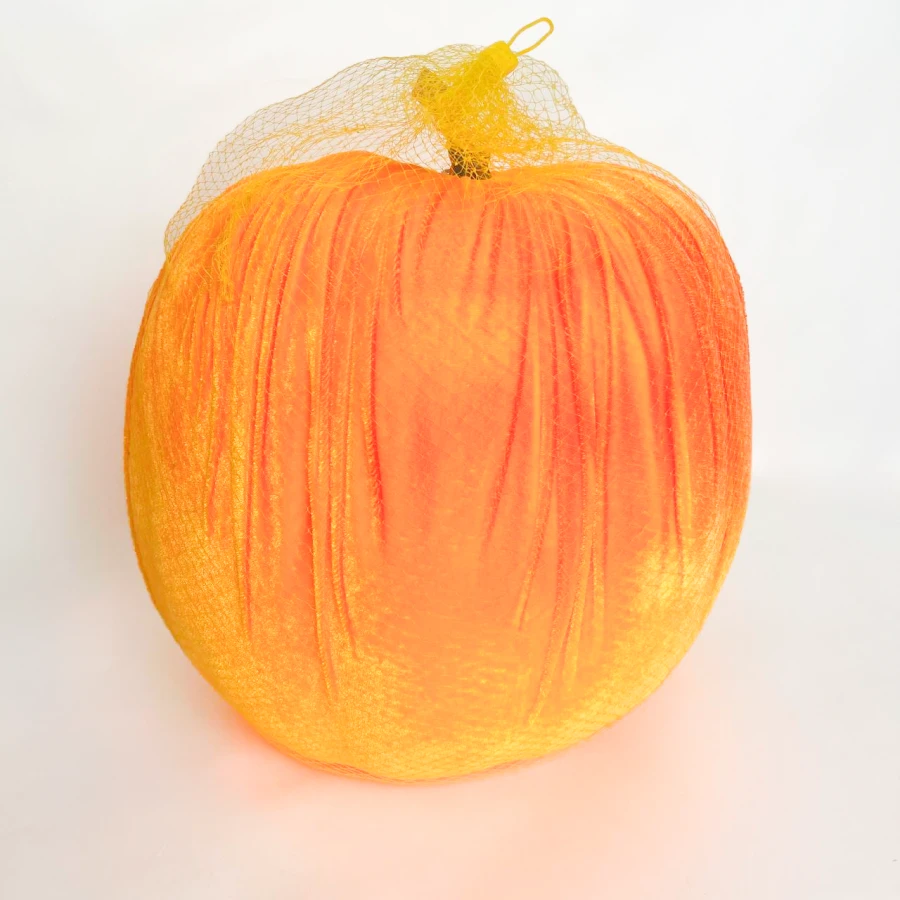 Декоративна фігурка Velvet Pumpkin, 31 см, помаранчева, текстиль
