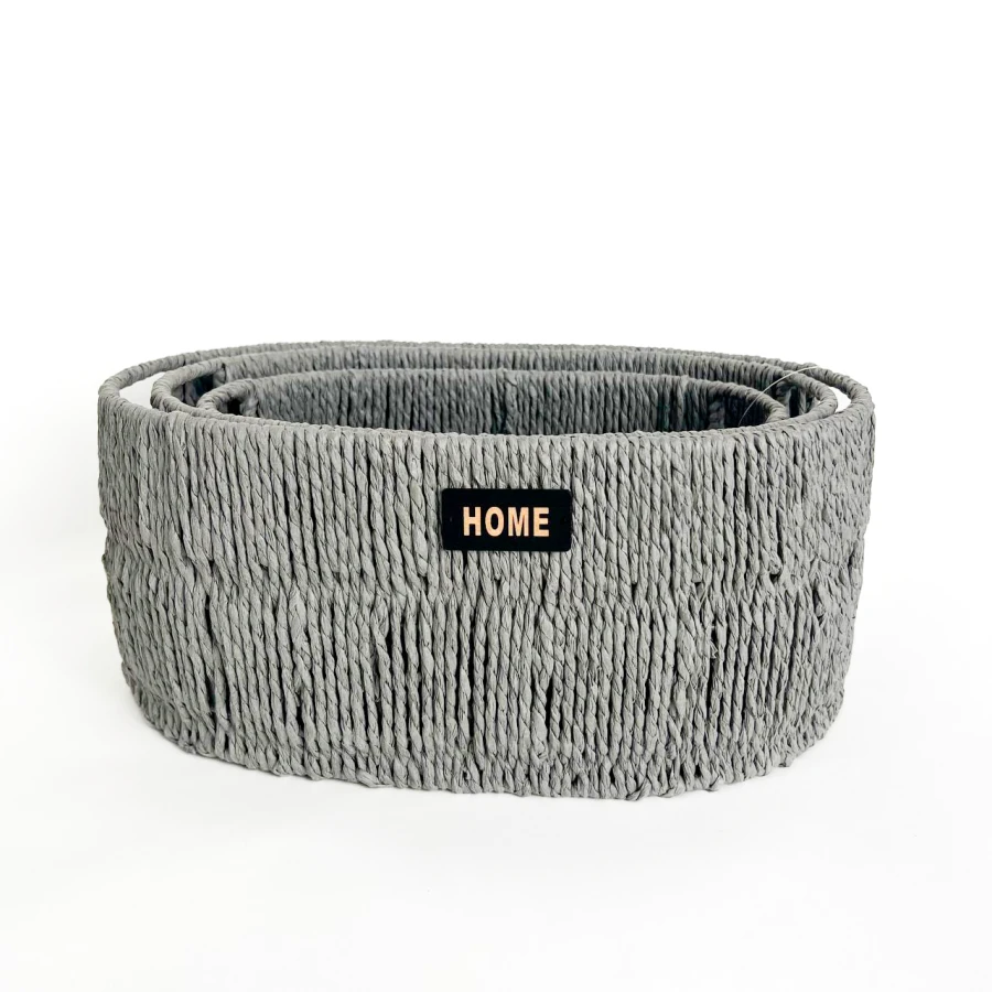 Набір кошиків для зберігання Home Edition, сірий (3 шт)