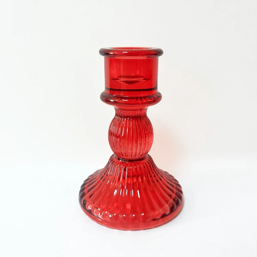 Підсвічник Red Glow, 10,5 см, скло, червоний