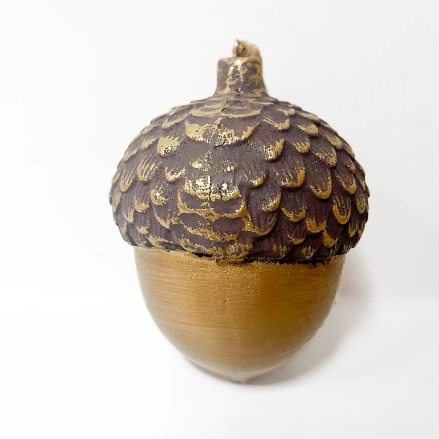 Ялинкова прикраса Golden Acorn, кремова, дерев’яна