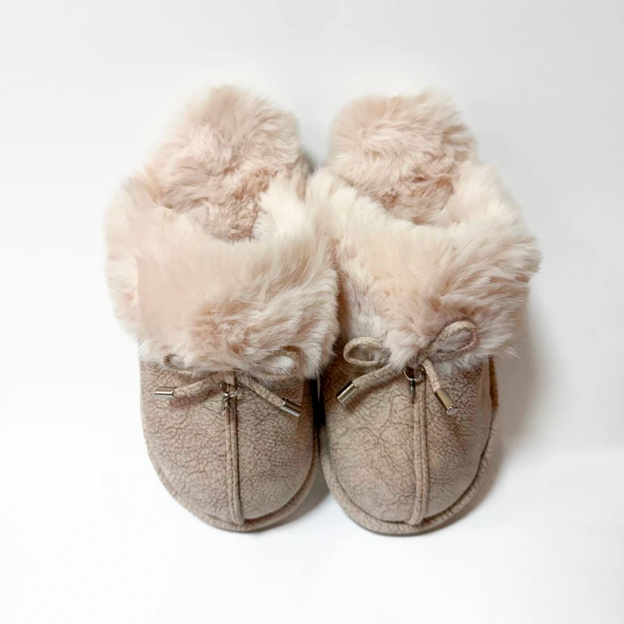 Домашні капці Cozy Bow, розмір 36–41, світло-коричневі