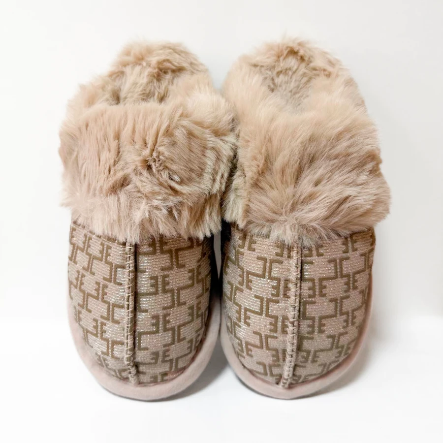 Домашні капці Warm Pattern, розмір 36–41, коричневі
