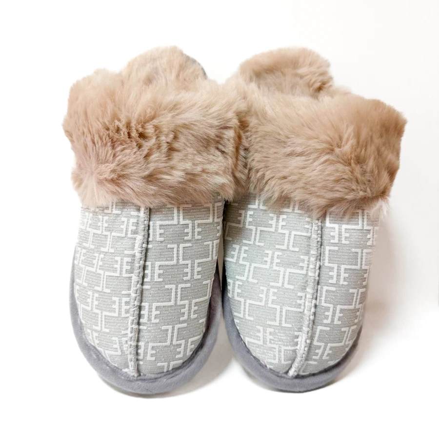 Домашні капці Warm Pattern, розмір 36–41, сірі