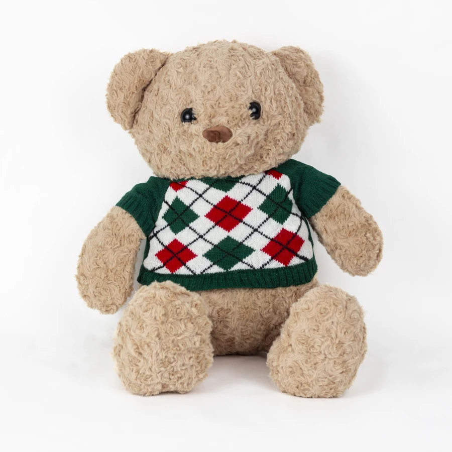 Мягкая игрушка Медвежонок в зеленом свитере с пледом — Cozy Hug Bear