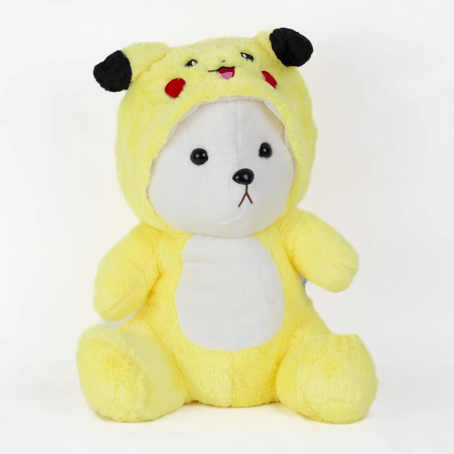 М'яка іграшка Ведмедик Тедді в костюмі Пікачу з пледом — Cozy Pikachu Teddy Set