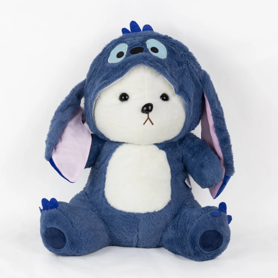 М'яка іграшка Ведмедик Тедді в костюмі Стіча з пледом — Cozy Stitch Teddy Set