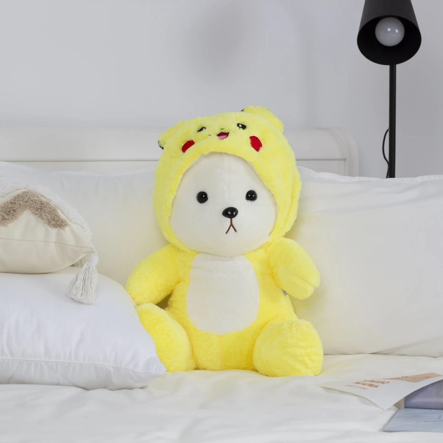 М'яка іграшка Ведмедик Тедді в костюмі Пікачу з пледом — Cozy Pikachu Teddy Set
