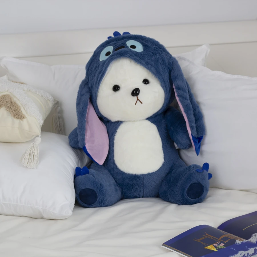 М'яка іграшка Ведмедик Тедді в костюмі Стіча з пледом — Cozy Stitch Teddy Set