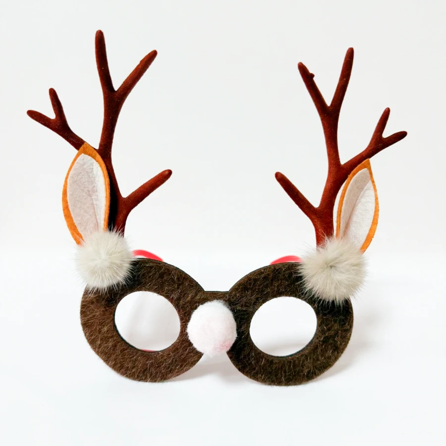 Різдвяні окуляри Reindeer Glow, пластикові, коричневі, з декором
