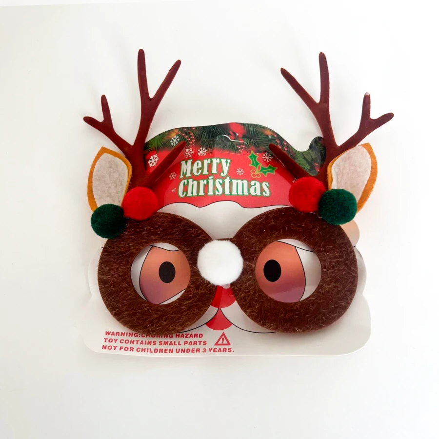 Різдвяні окуляри Rudolph Mood, пластикові, коричневі, з декором
