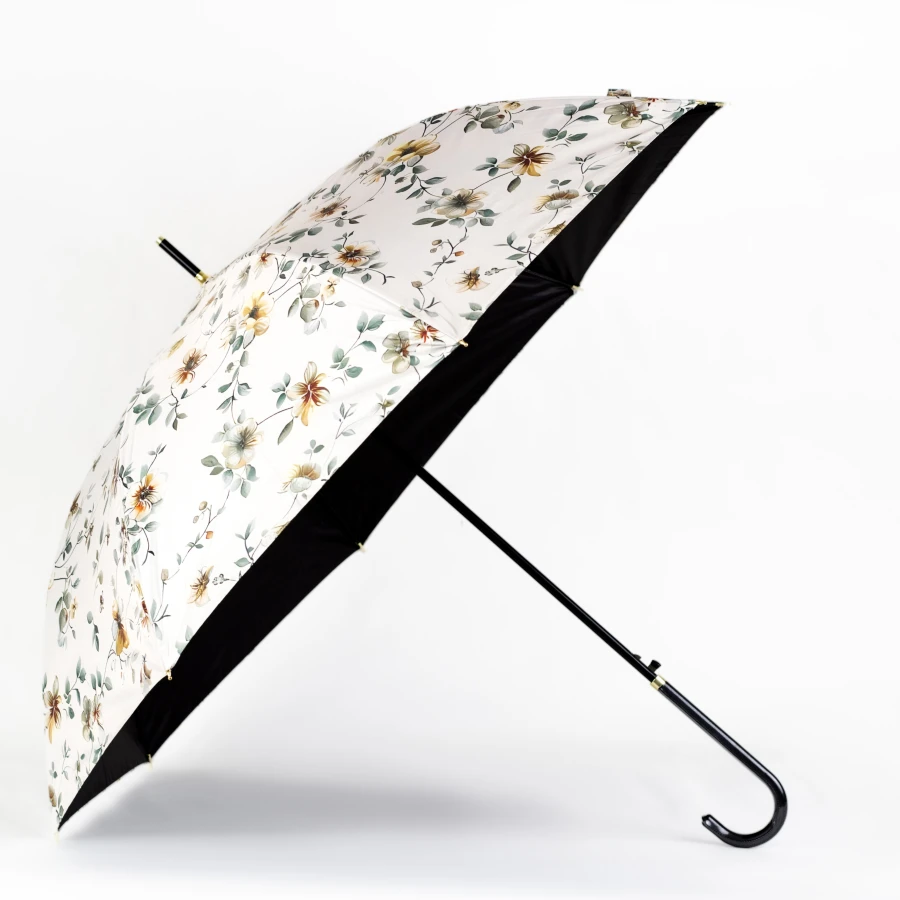 Парасоля-тростина складна напівавтоматична з квітковим принтом — Umbrella Soft Bloom