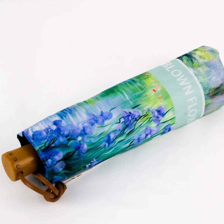 Зонт механический складной 99 см — Umbrella Floral Soft Sky