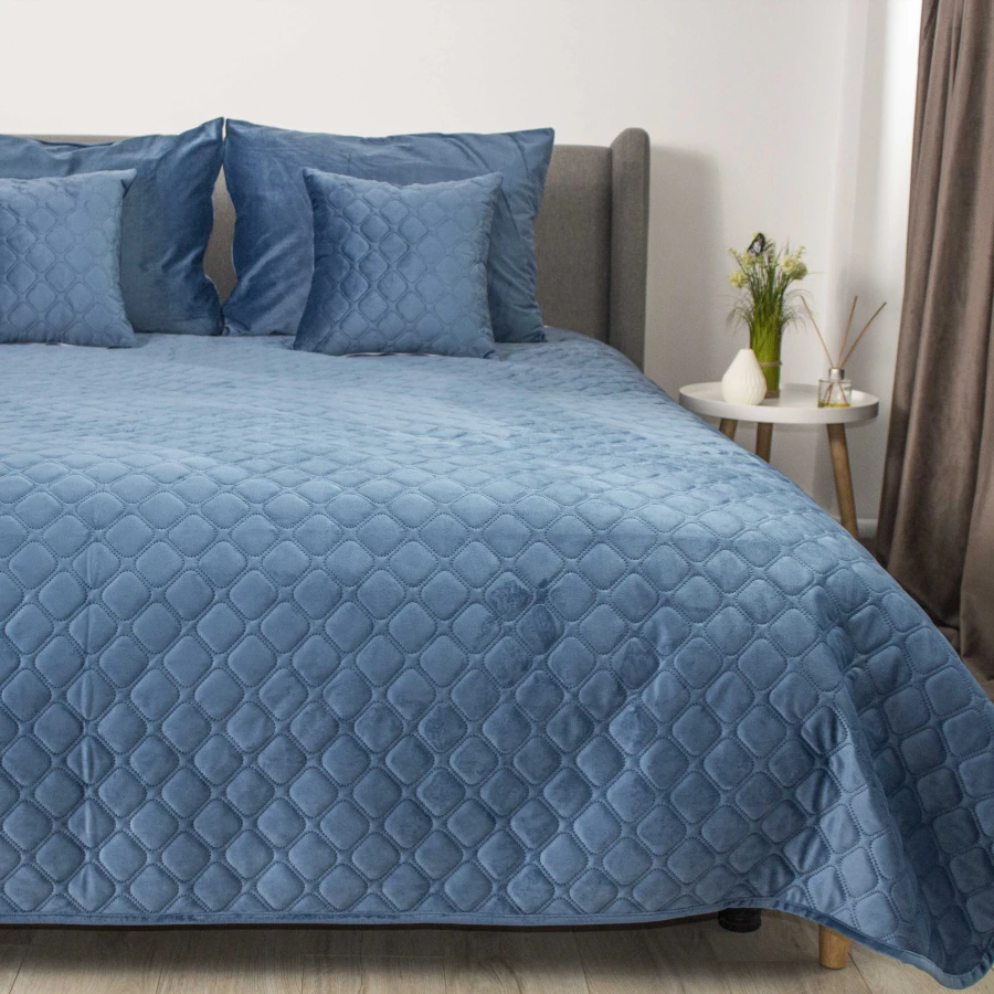 Покривало ТЕП "VELOUR" Azure blue/Ромб круглий