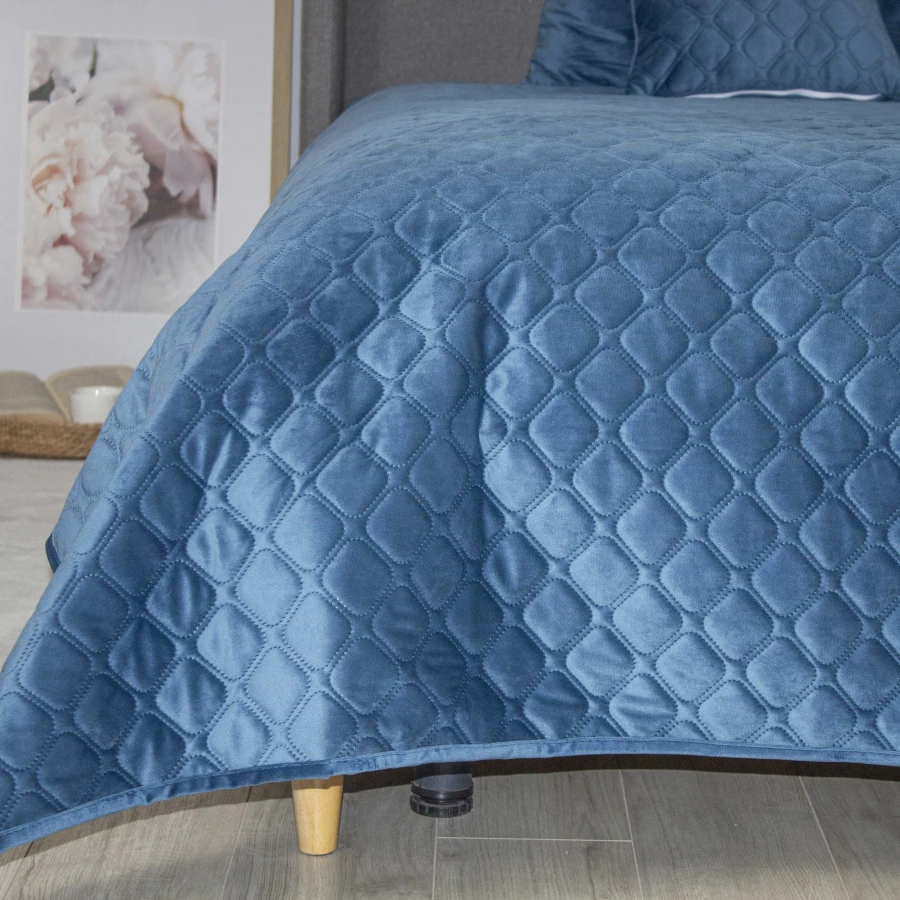 Покривало ТЕП "VELOUR" Azure blue/Ромб круглий