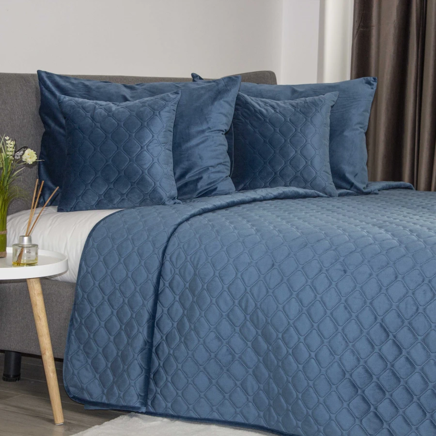 Покривало ТЕП "VELOUR" Azure blue/Ромб круглий