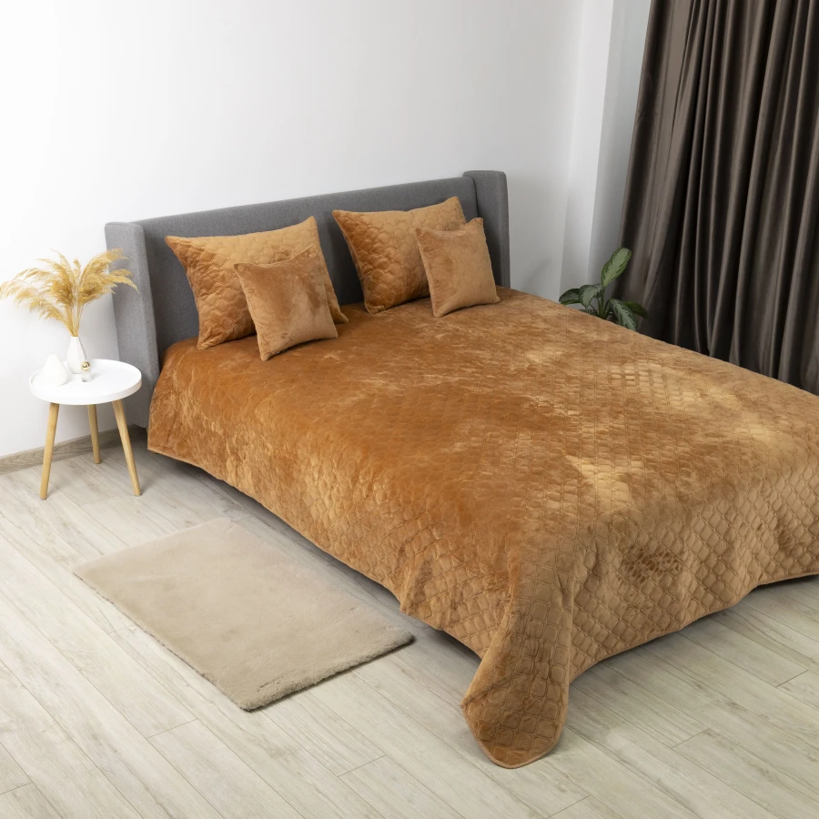 Покривало ТЕП "VELOUR" Кофейне/Ромб прямий