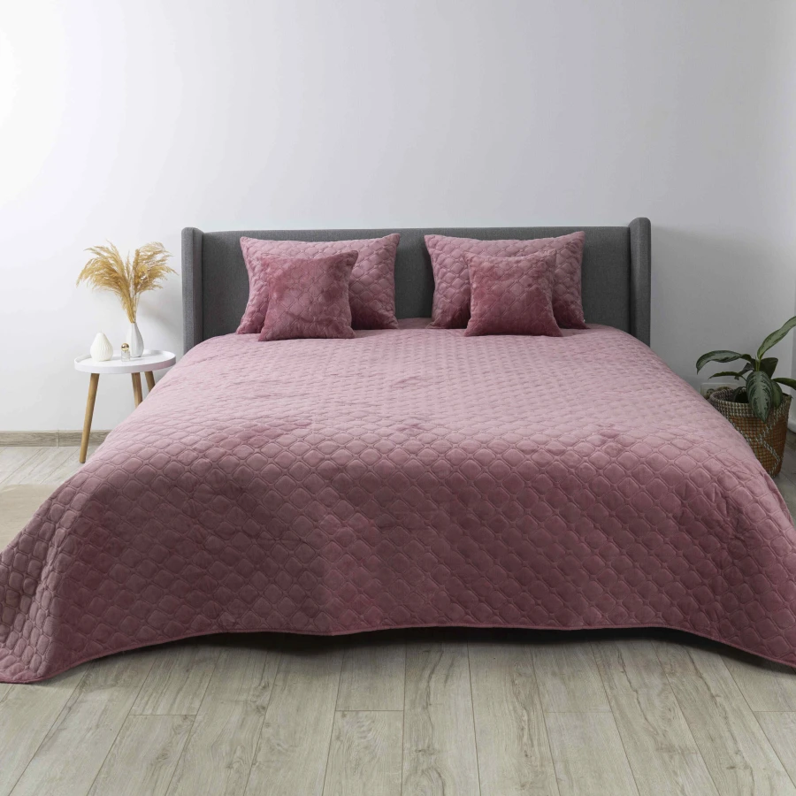 Покривало ТЕП "VELOUR" Mesa rose/Ромб круглий