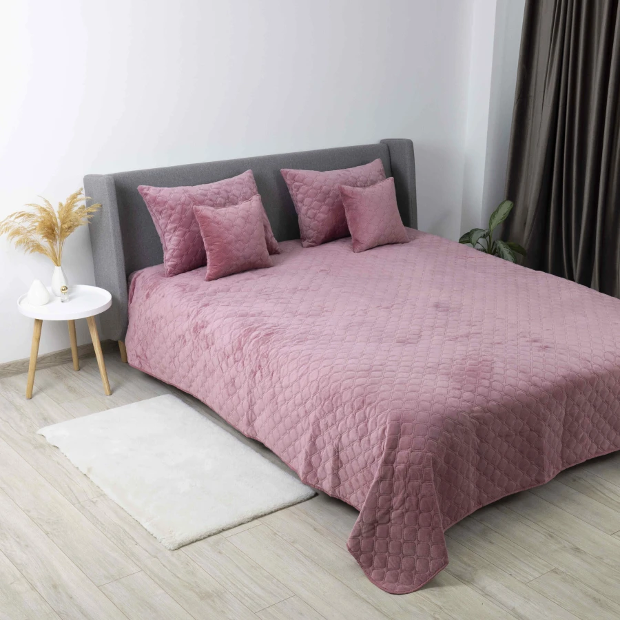 Покривало ТЕП "VELOUR" Mesa rose/Ромб круглий
