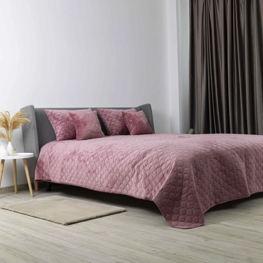 Покривало ТЕП "VELOUR" Mesa rose/Ромб круглий
