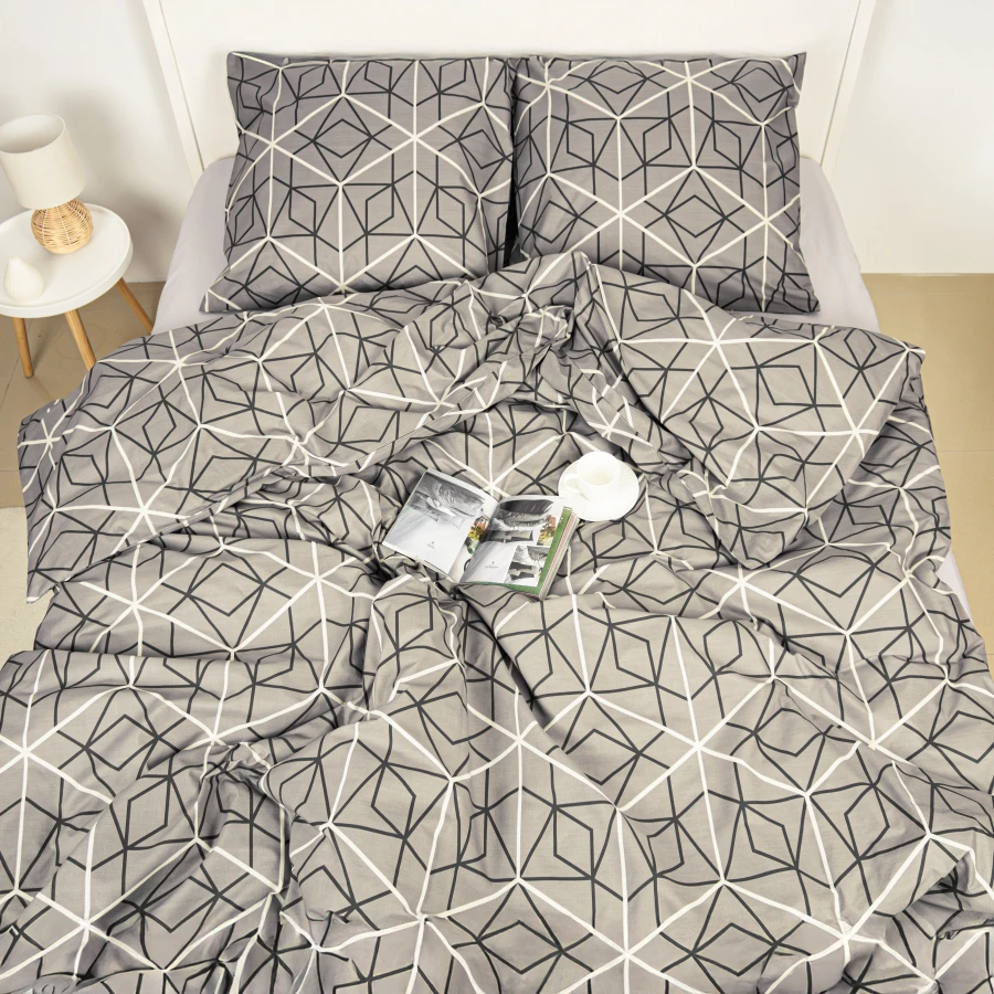Комплект постільної білизни Welpy Terra & Bloom Grey Quadro