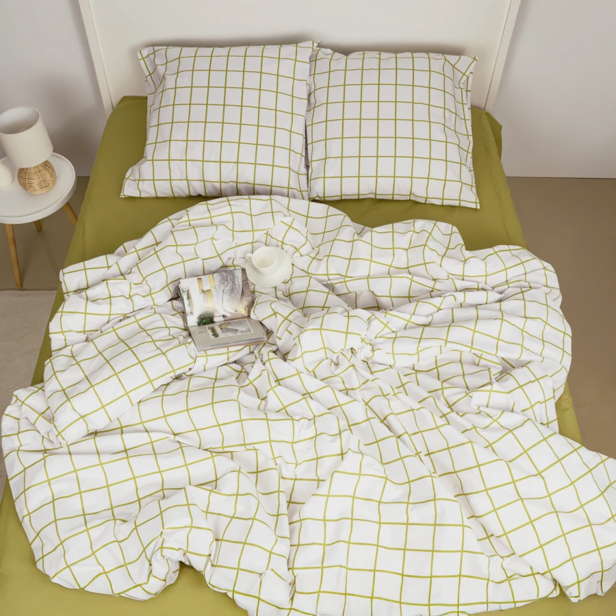 Комплект постільної білизни Welpy Terra & Bloom Olive Check