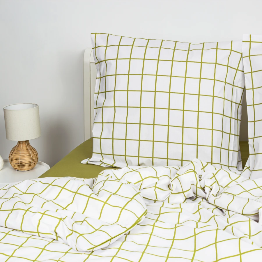 Комплект постільної білизни Welpy Terra & Bloom Olive Check