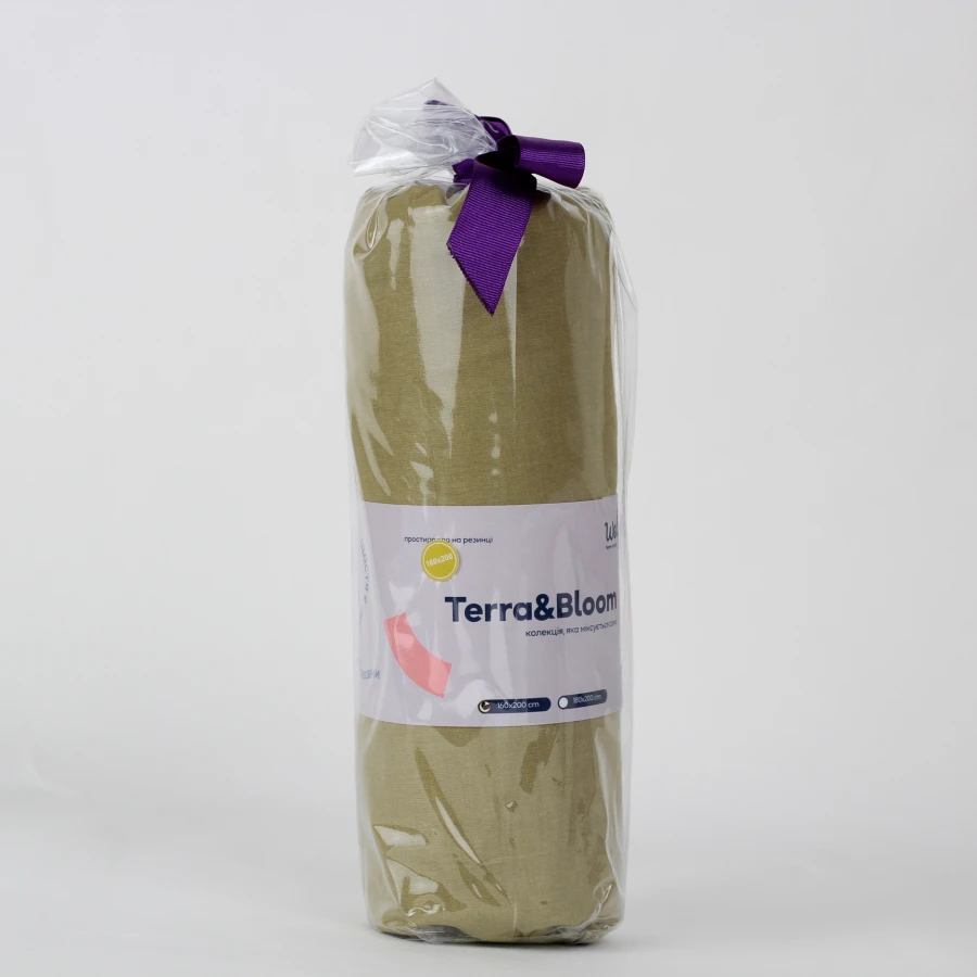 Простирадло Welpy Terra & Bloom з резинкою Хакі